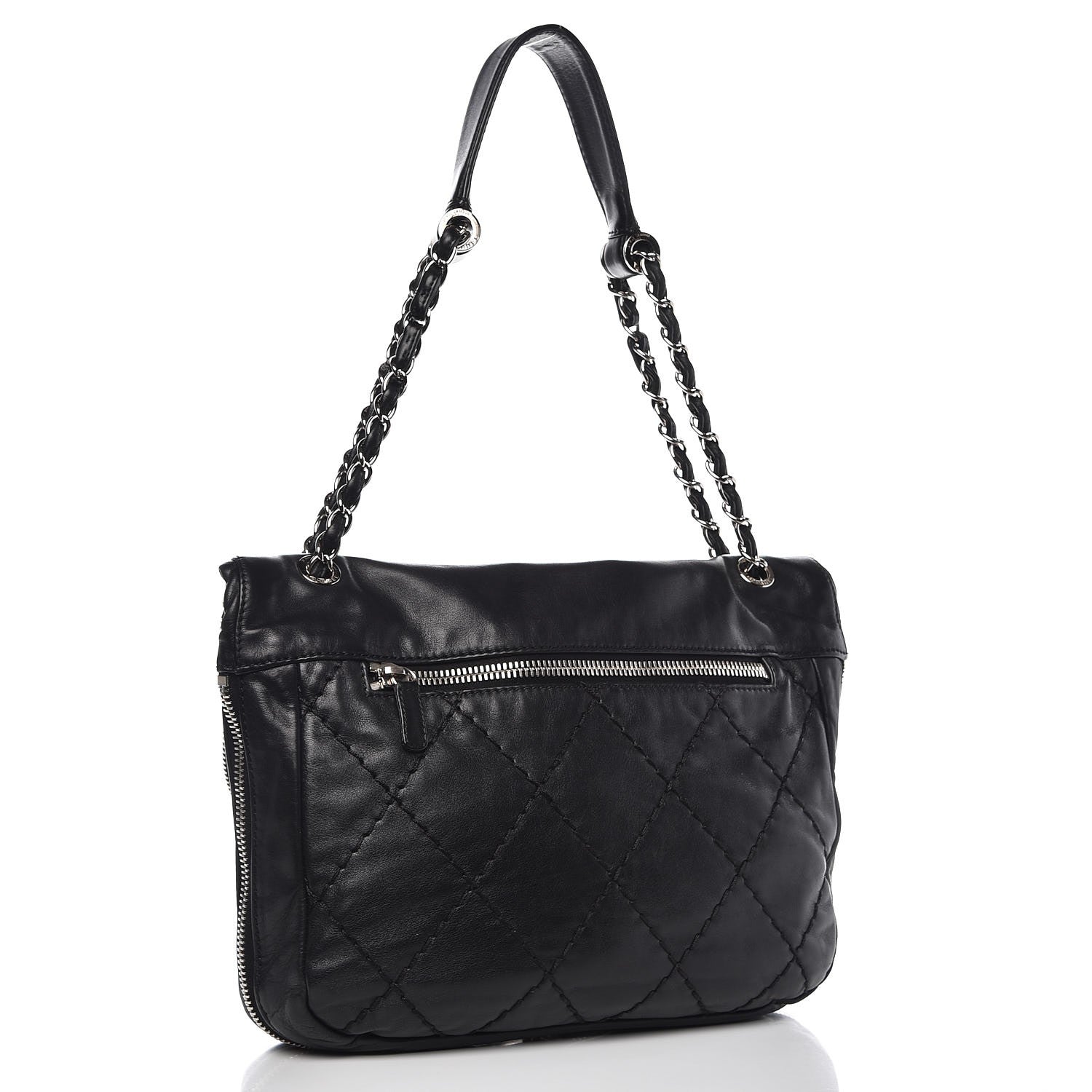 Chanel Calfskin Stitched Expandable Flap Black 3 of 10