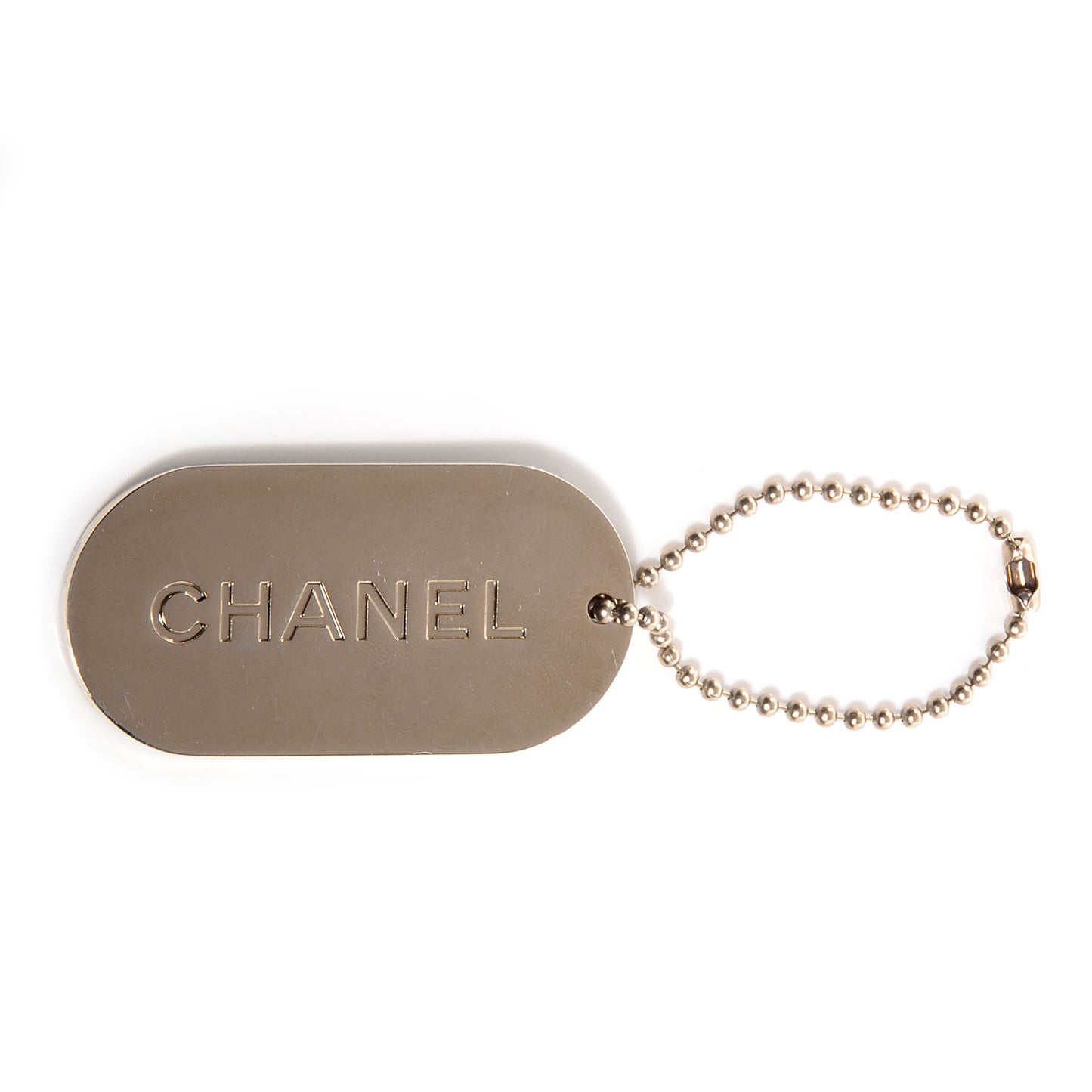 Stripe Dog Tag Key Ring Turquoise