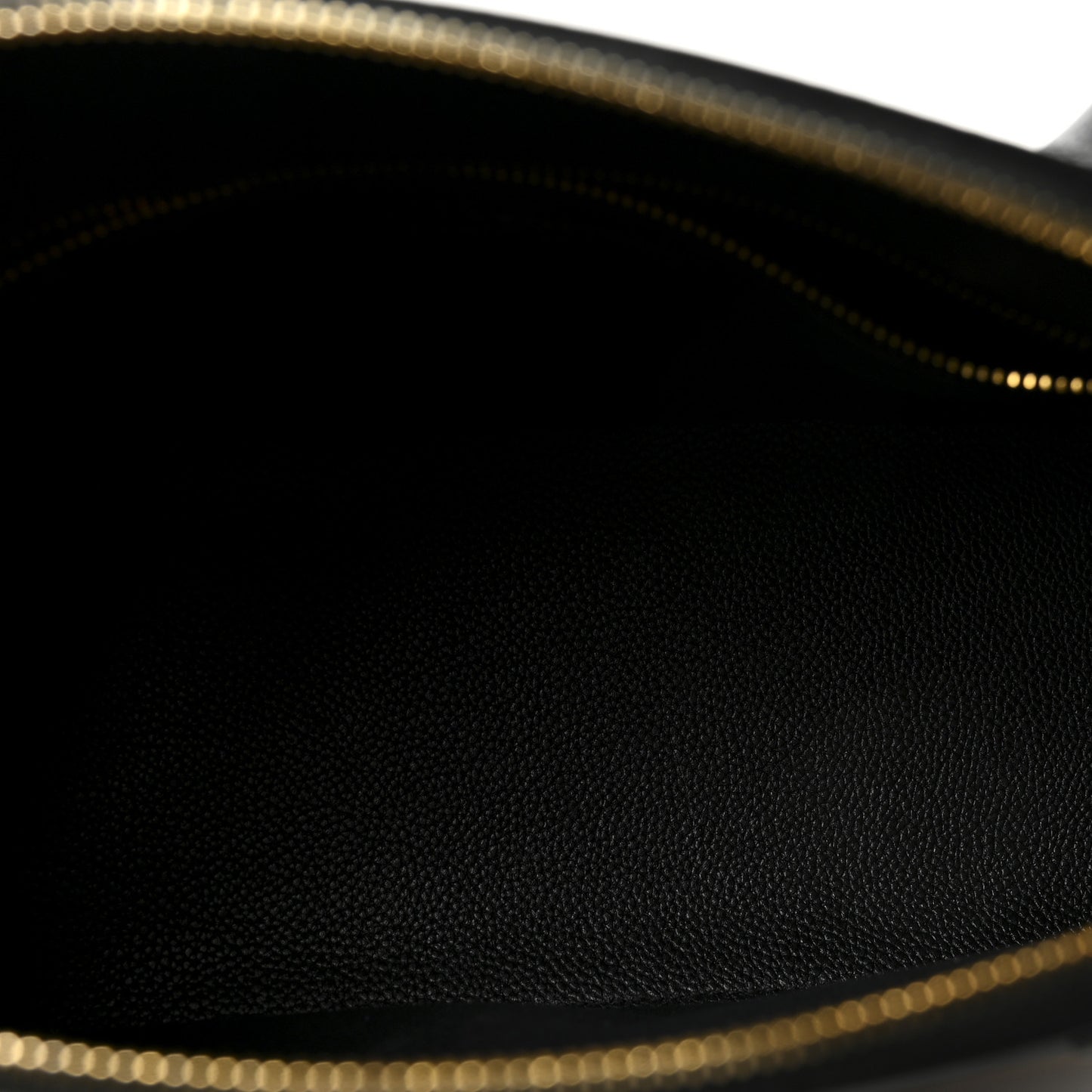 Signature Grained Calfskin Logo S Ville Top Handle Bag Black