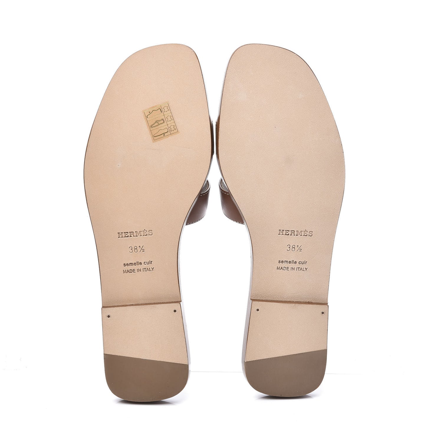 Box Calfskin Oran Sandals 38.5 Gold