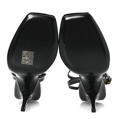 Saint Laurent Patent Calfskin La Scandale 110 Sandals 38 Black 7 of 12