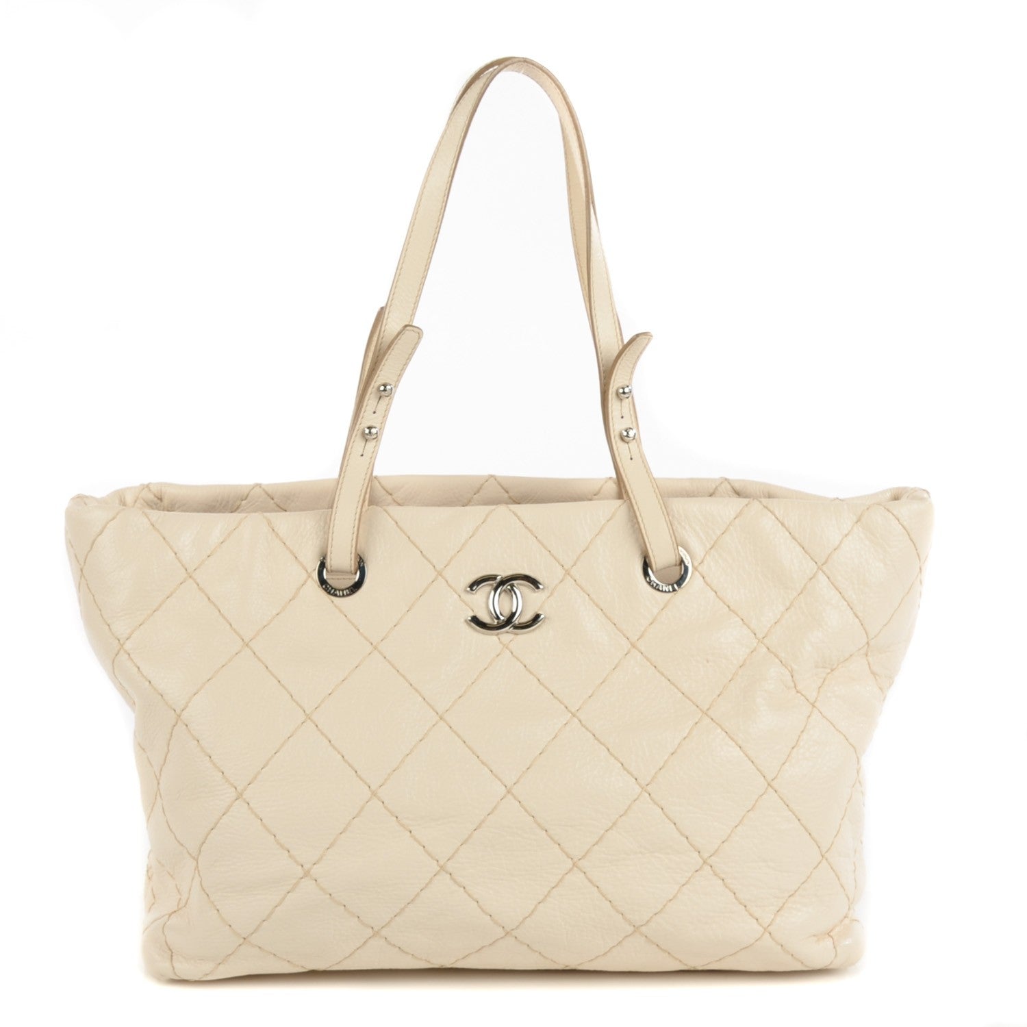 Chanel Glazed Calfskin Large On The Road Tote Beige Clair 1 of 7