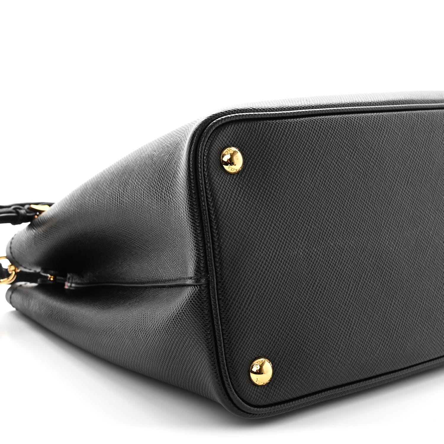 Prada Saffiano Cuir Medium Double Bag Black Fuoco 8 of 10