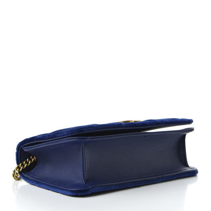 Gucci Velvet Matelasse GG Marmont Mini Bag Cobalt Blue 4 of 10