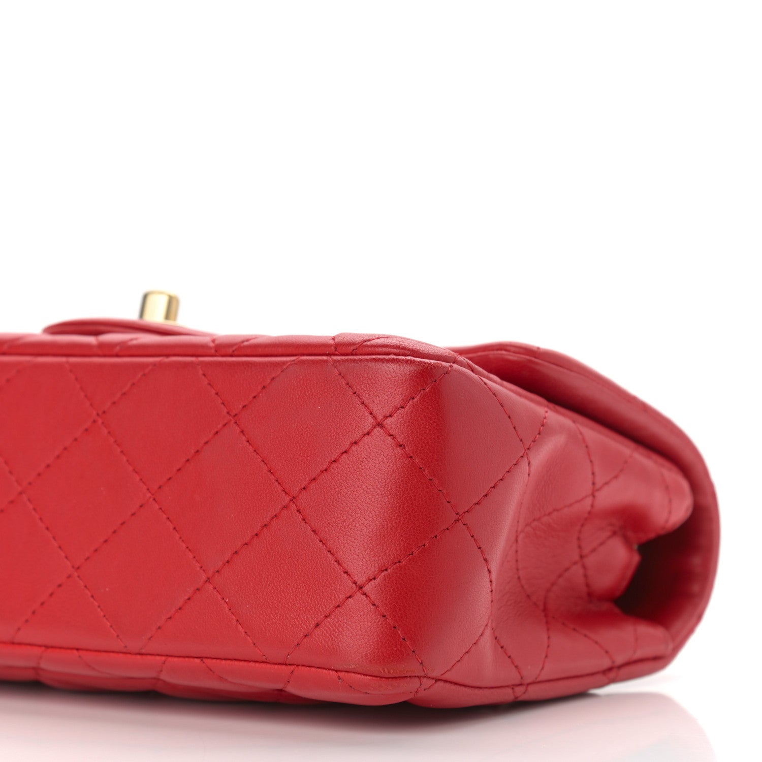 Chanel Lambskin Quilted Mini Rectangular Flap Red 10 of 11