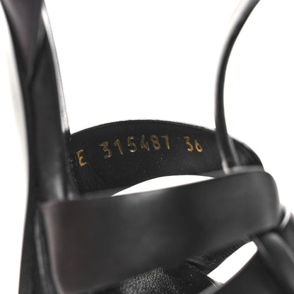 Saint Laurent Calfskin Tribute 105 Platform Sandals 36 Black 8 of 9
