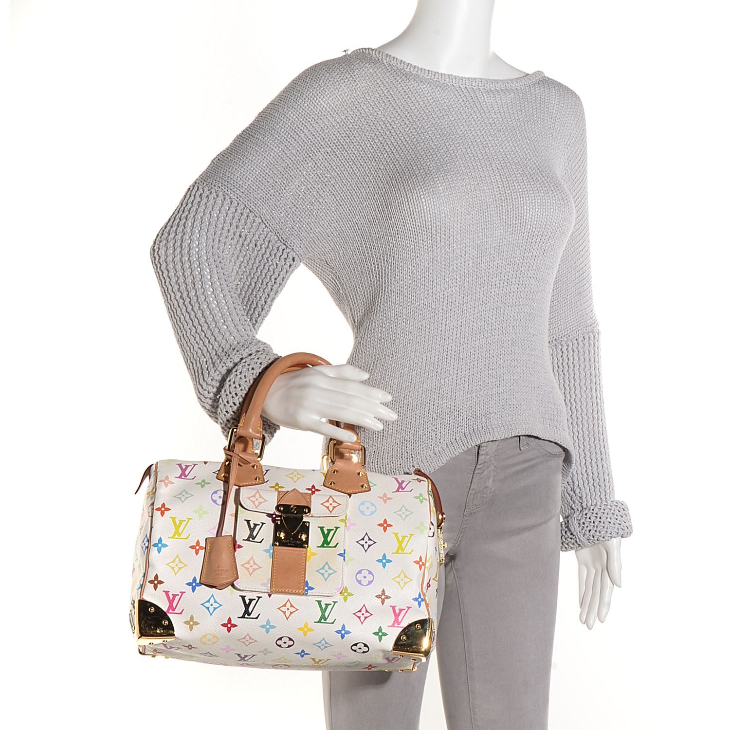 Louis Vuitton Monogram Multicolor Speedy 30 White 2 of 7