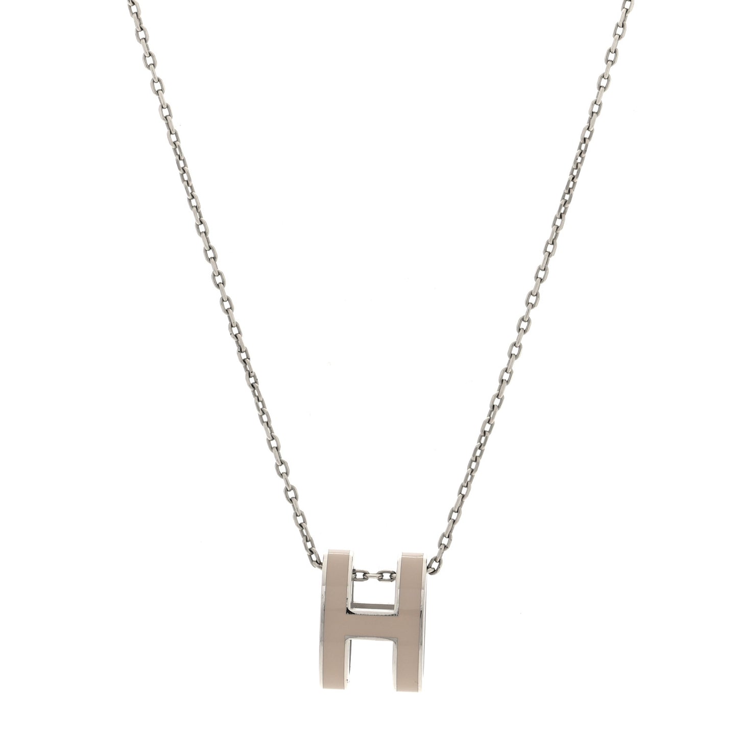 Lacquered Palladium Pop H Pendant Necklace Marron Glace