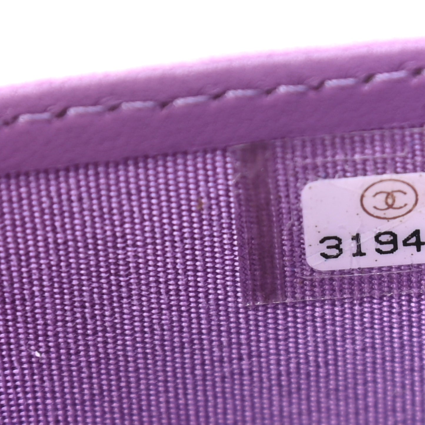 Lambskin Quilted Card Holder Purple