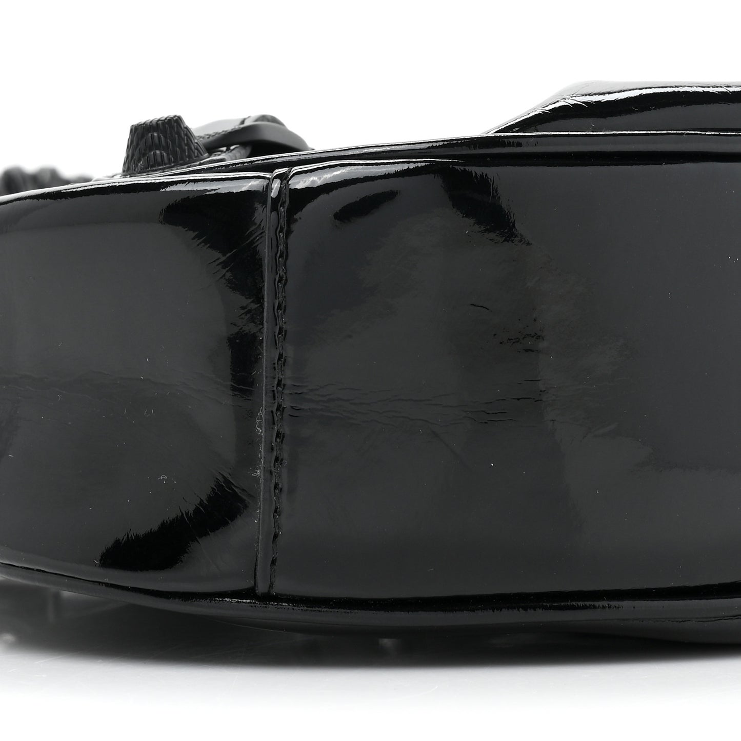 Patent Faux Leather Le Cagole Shoulder Bag XS Black