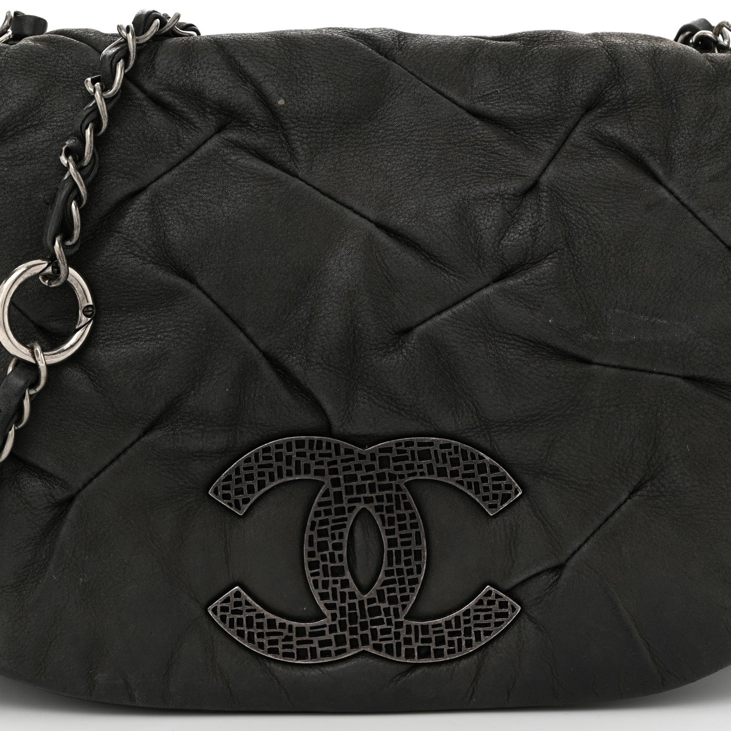 Chanel Iridescent Calfskin Glint Flap Black 8 of 13