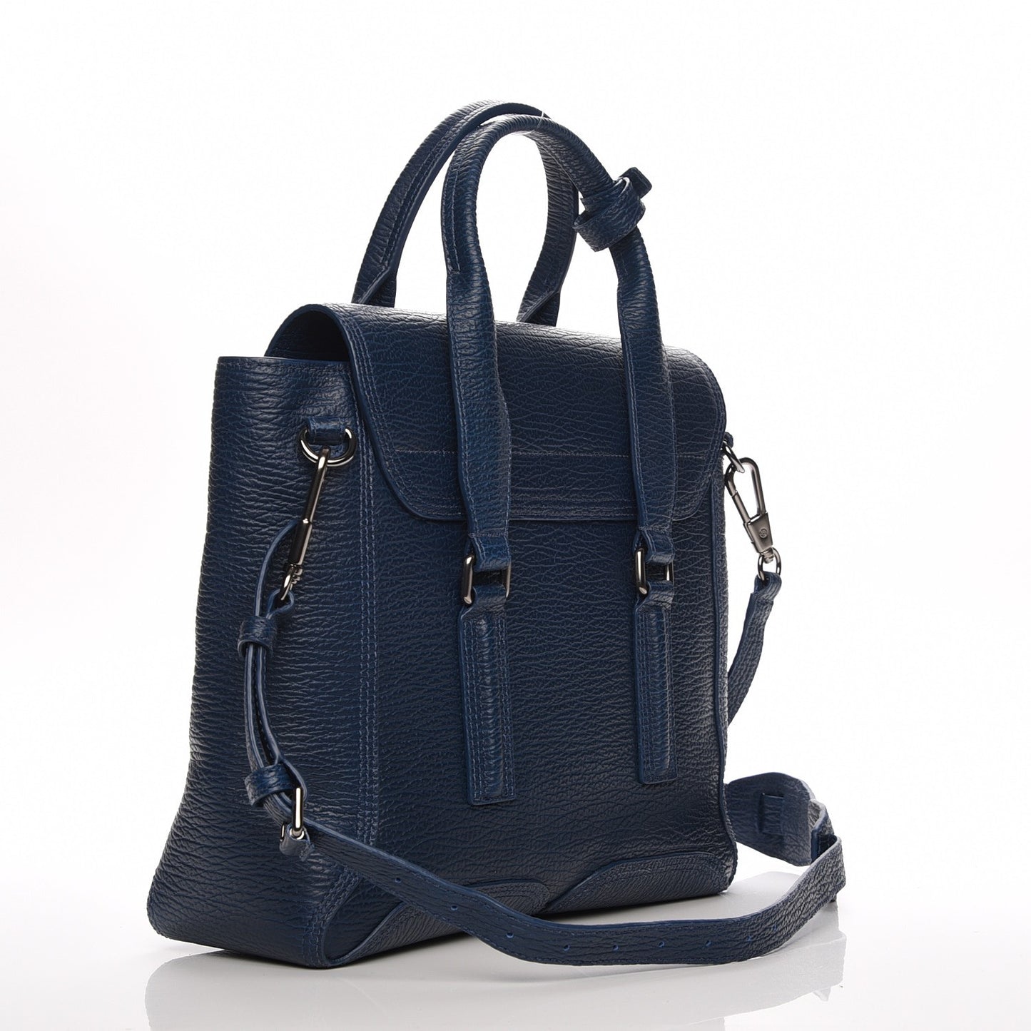 3.1 Textured Calfskin Medium Pashli Satchel Lapis