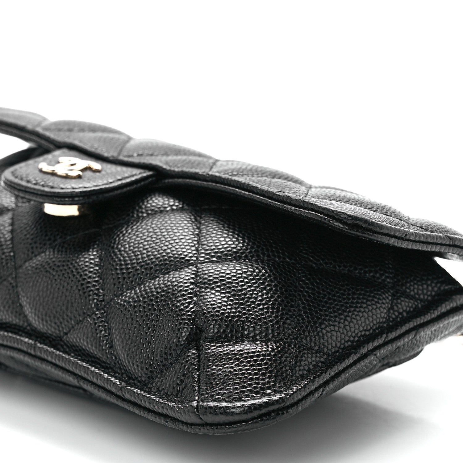 Chanel Caviar Fabric Quilted Foldable Tote With Chain Black Multicolor 19 of 19