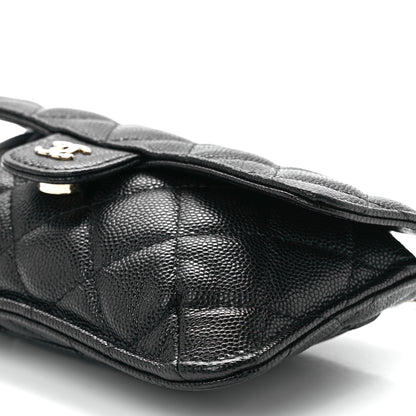 Chanel Caviar Fabric Quilted Foldable Tote With Chain Black Multicolor 19 of 19