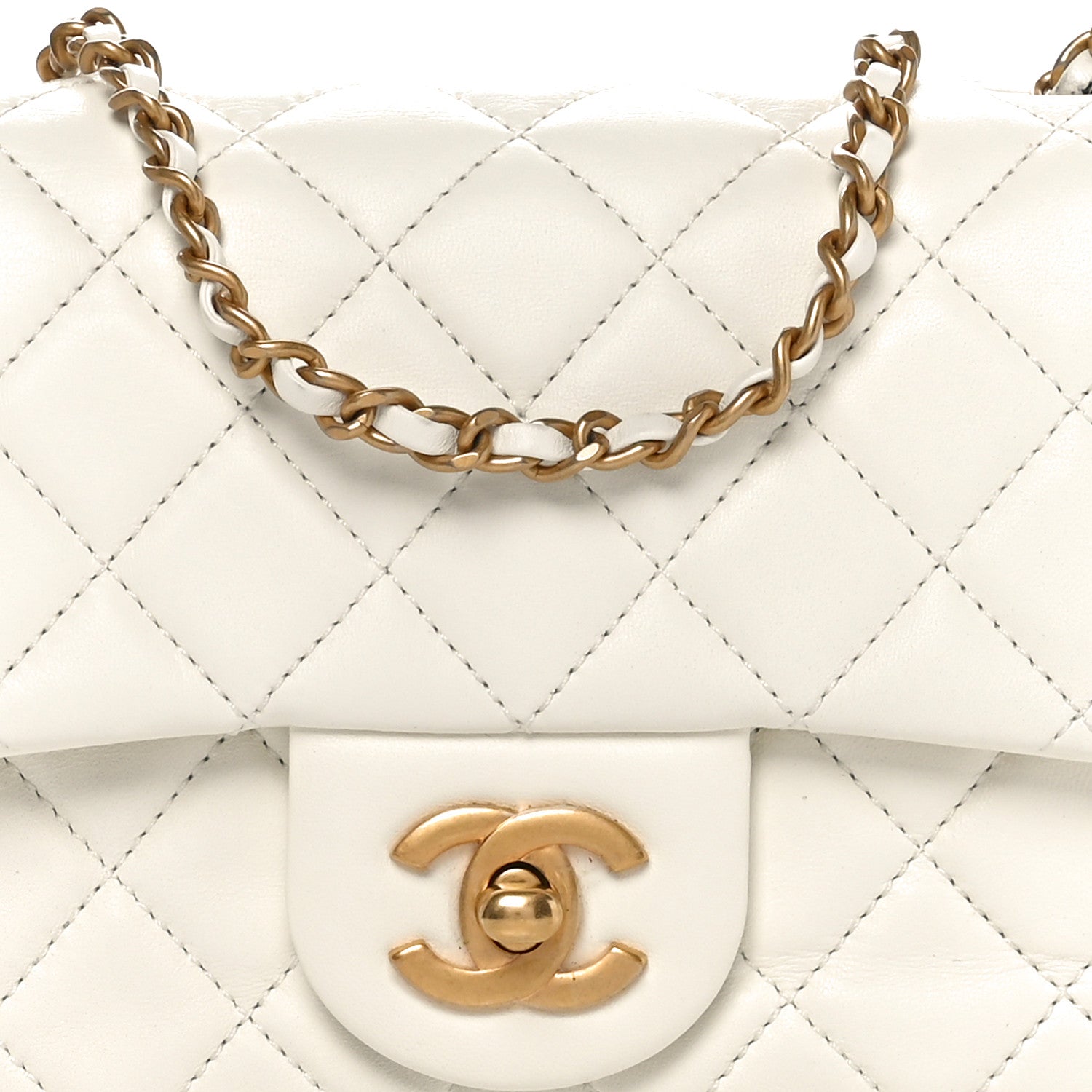 Chanel Lambskin Quilted Mini Pearl Crush Flap White 8 of 11