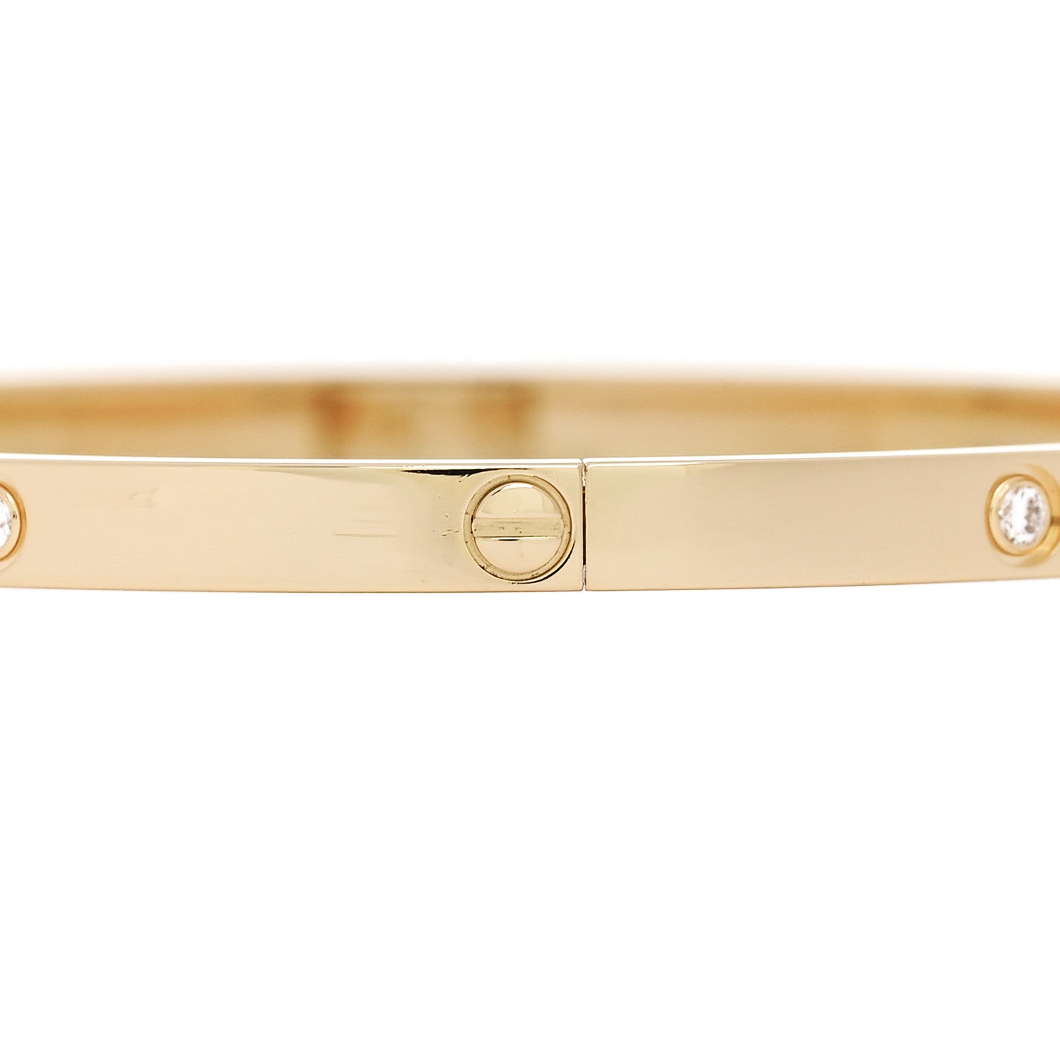 Cartier 18K Yellow Gold 6 Diamond Small LOVE Bracelet 18 4 of 8