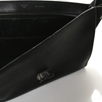 Celine Drummed Calfskin Suede Small Trapeze Black 13 of 14