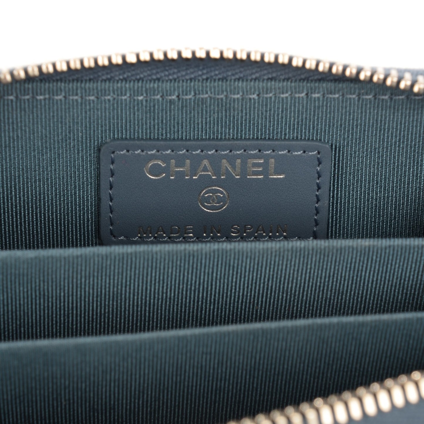 Caviar Quilted Zip Coin Purse Blue