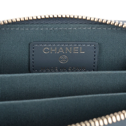 Chanel Caviar Quilted Zip Coin Purse Blue 6 of 7