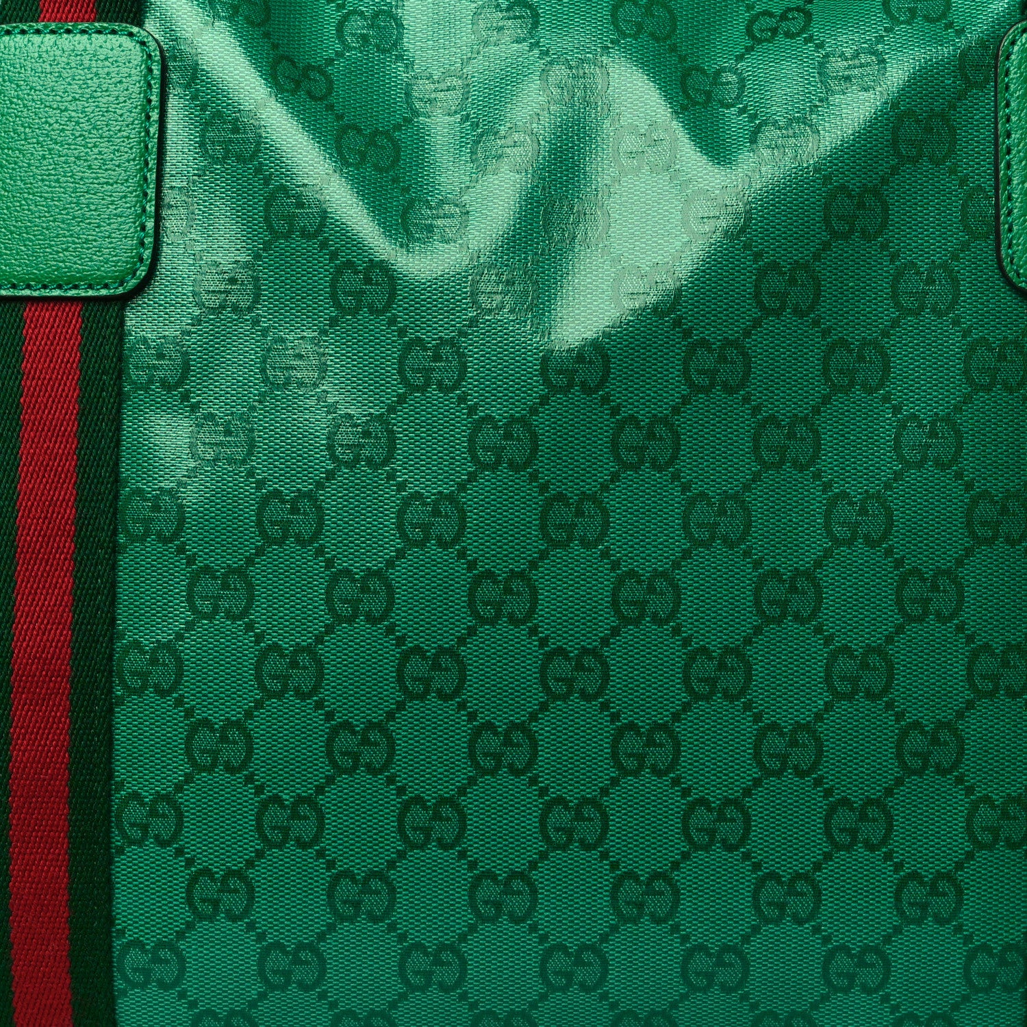 Gucci Crystal Monogram Web Large Carry On Duffle Bag Green 4 of 8