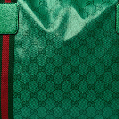 Gucci Crystal Monogram Web Large Carry On Duffle Bag Green 4 of 8
