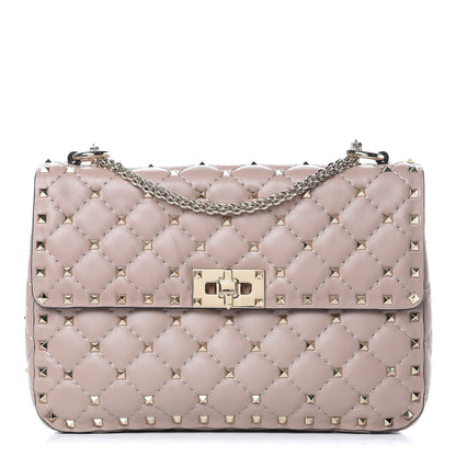 Valentino Garavani Lambskin Medium Rockstud Spike Shoulder Bag Poudre 1 of 9