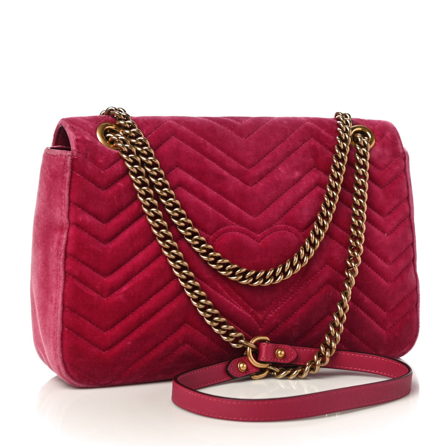 Gucci Velvet Matelasse Blind for Love Embroidered Medium GG Marmont Shoulder Bag Light Raspberry Rose Multicolor 3 of 10