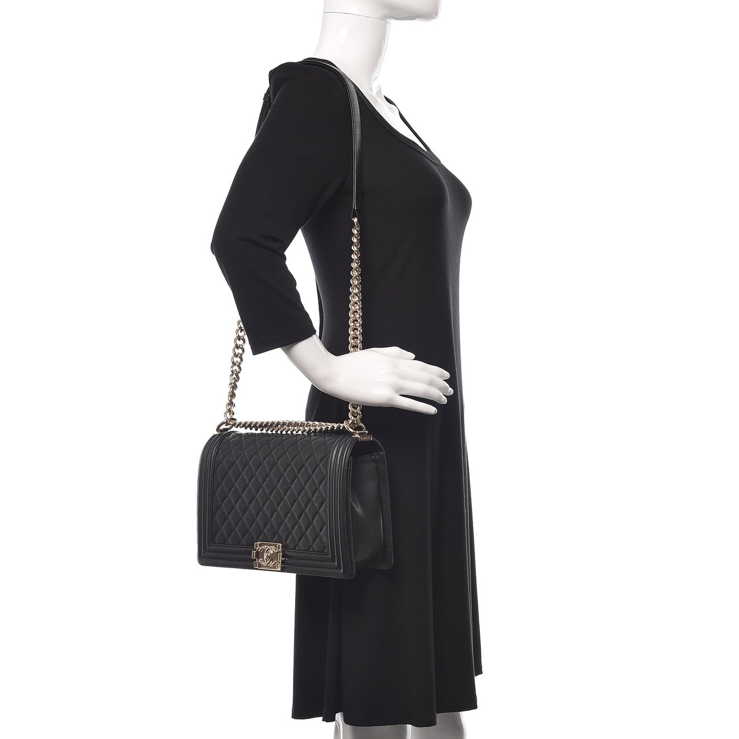 Caviar Quilted New Medium Boy Flap Black