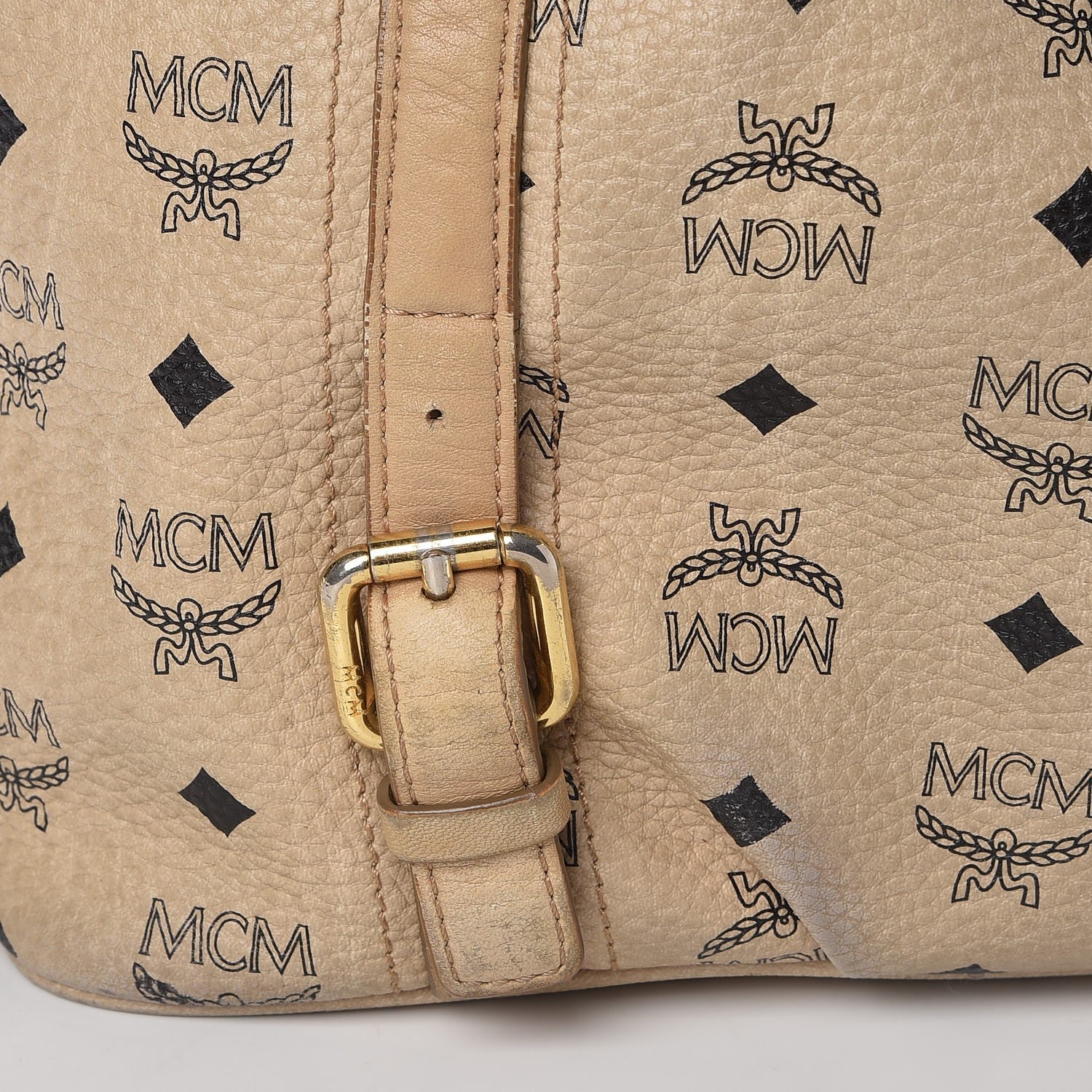 MCM Visetos Medium Essentials Shopper Tote Beige 21 of 28