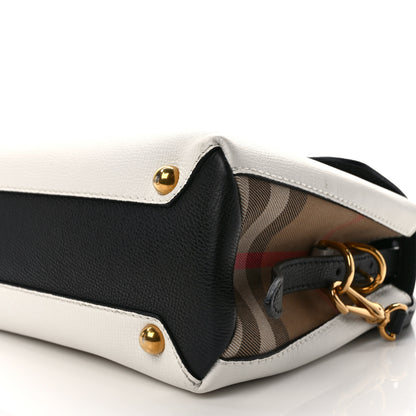 Burberry Derby Calfskin House Check Small Camberley Chalk White Black 9 of 10