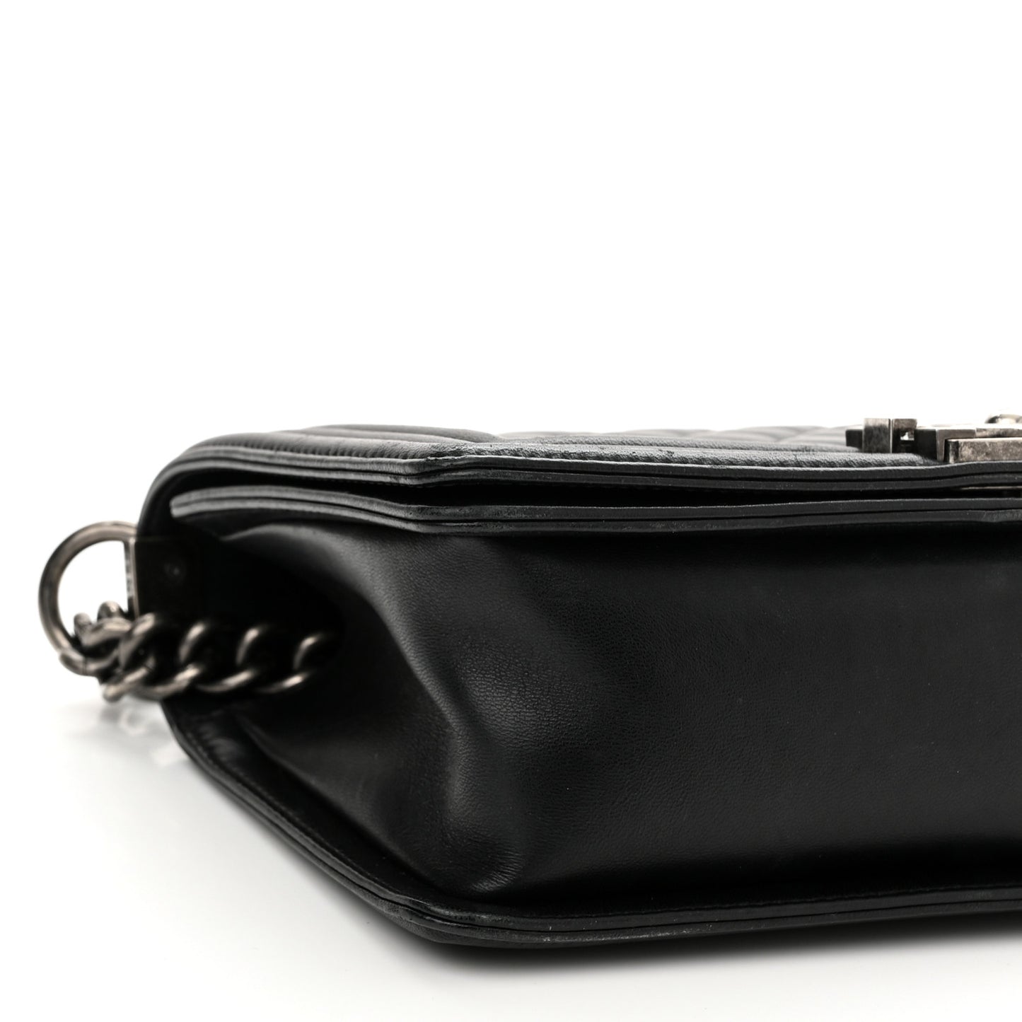 Lambskin Quilted Medium Boy Flap Black