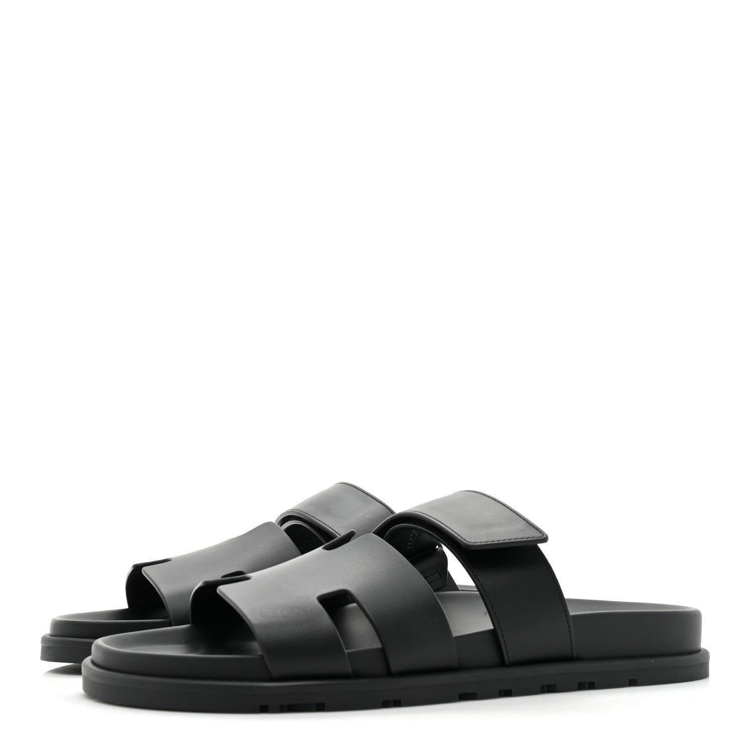 Hermes Calfskin Womens Chypre Sandals 41 Black 3 of 9