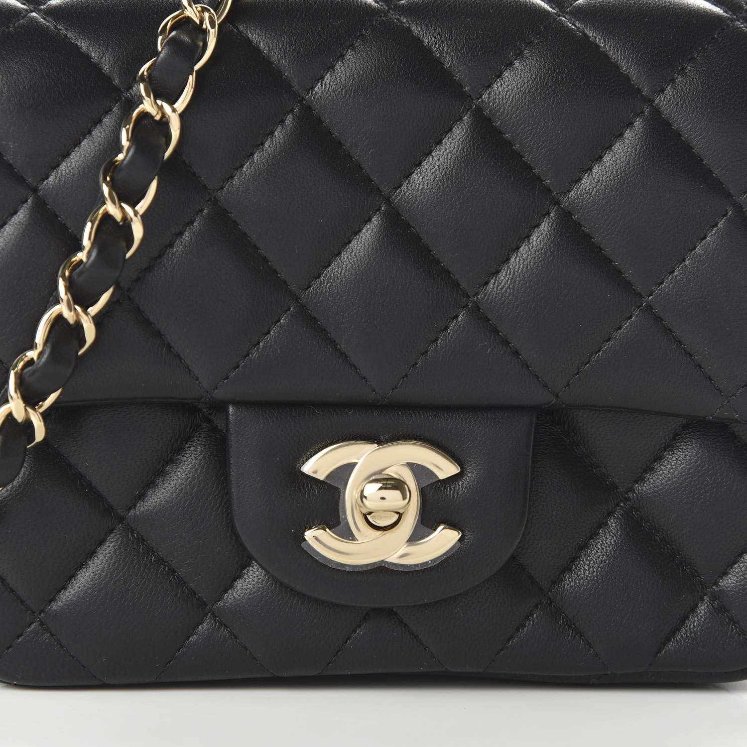 Chanel Lambskin Quilted Mini Square Flap Black 10 of 11