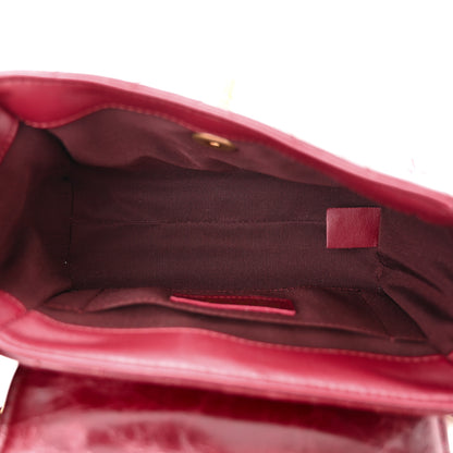 Chanel Glazed Calfskin Chevron Quilted Small Hampton Flap Burgundy 5 of 10