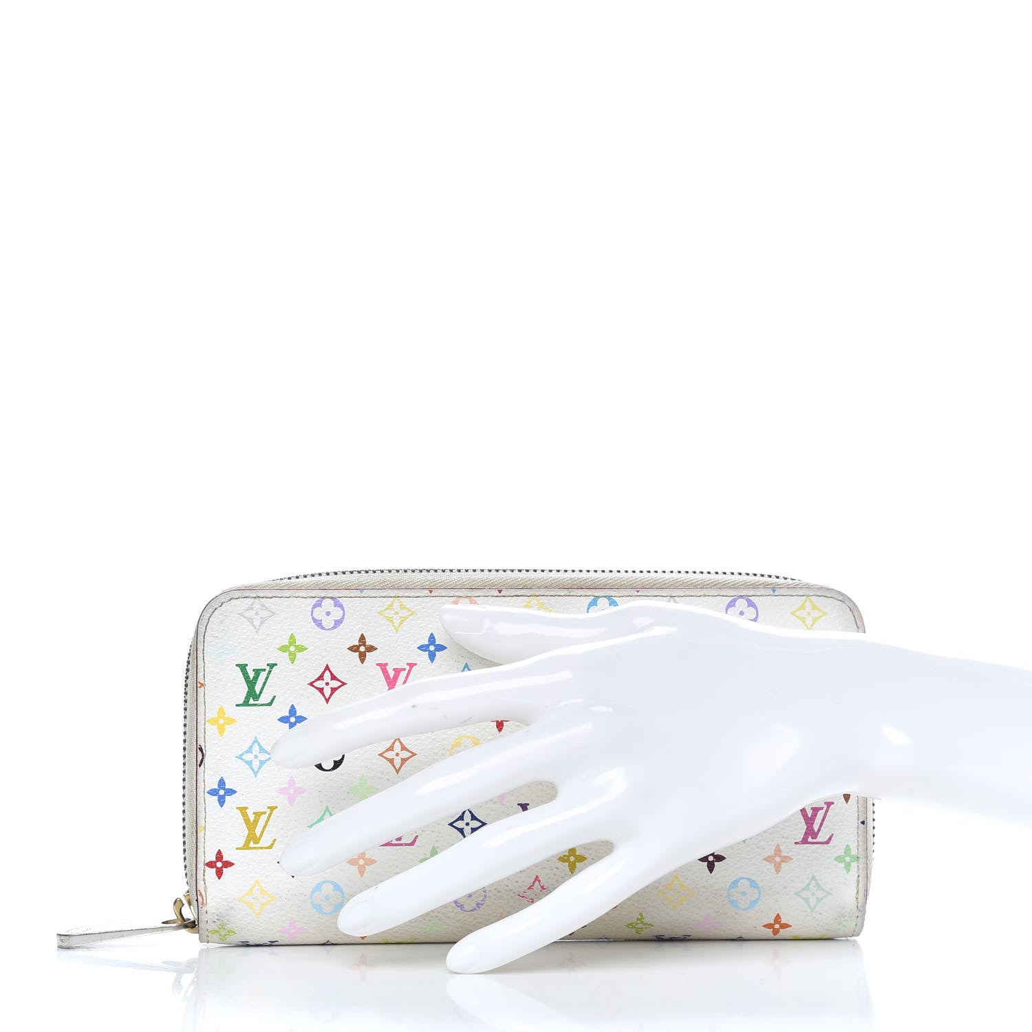 Louis Vuitton Monogram Multicolor Zippy Wallet White Litchi 2 of 10