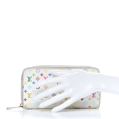 Louis Vuitton Monogram Multicolor Zippy Wallet White Litchi 2 of 10
