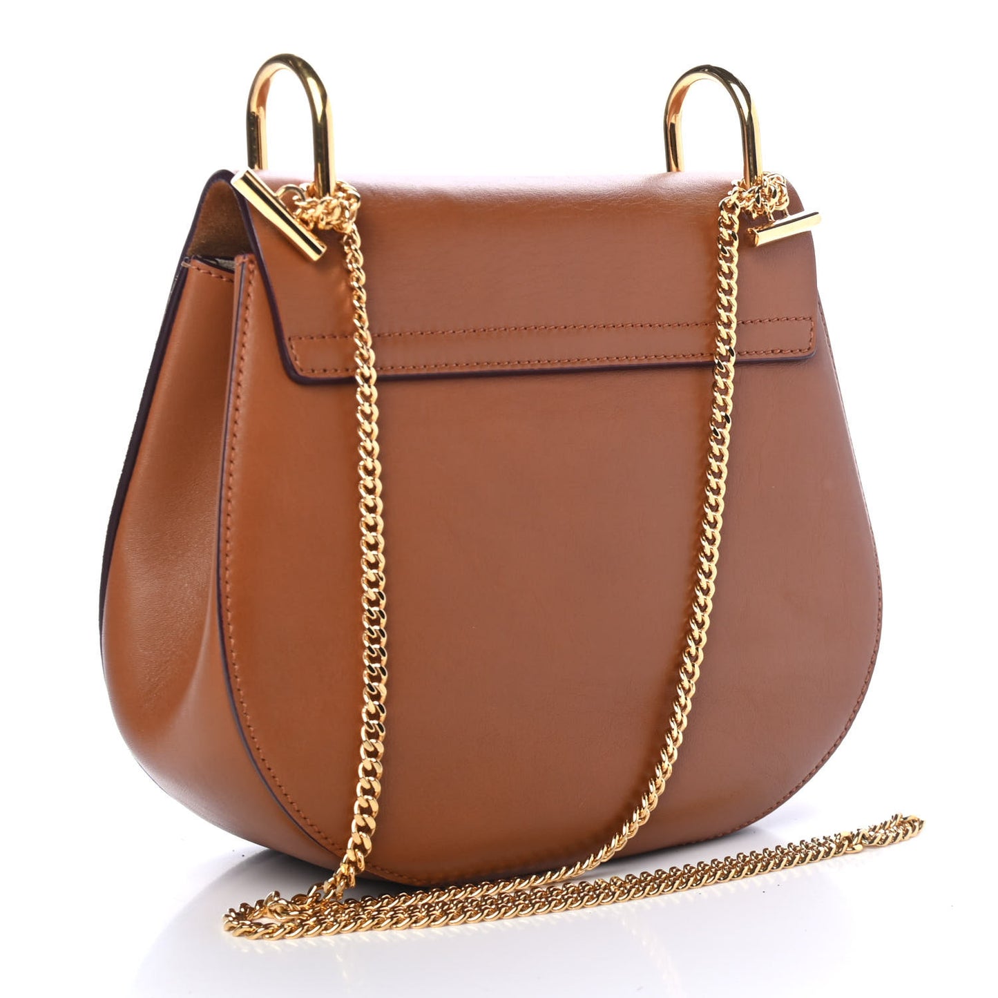 Suede Smooth Calfskin Mini Drew Shoulder Bag Caramel