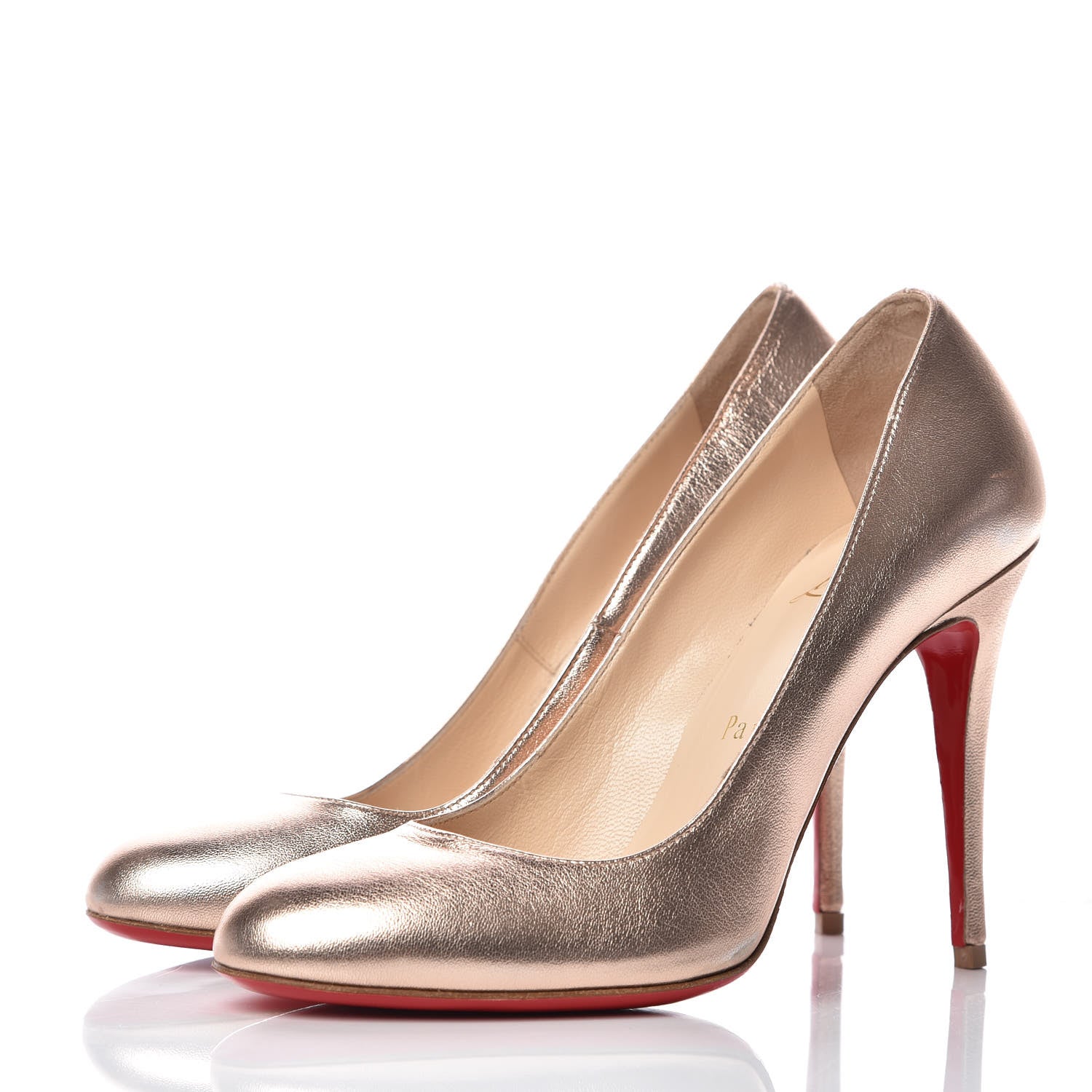 Christian Louboutin Metallic Nappa Fifi 100 Pumps 36 Pink 3 of 8