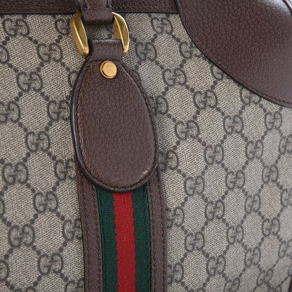 Gucci Soft GG Supreme Monogram Web Neo Vintage Duffle Bag Beige New Acero Crop 8 of 9
