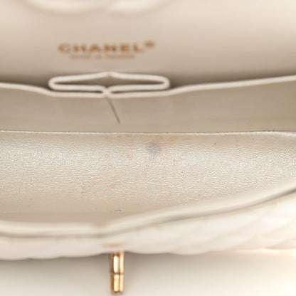 Chanel Iridescent Calfskin Quilted Medium Double Flap White 13 of 22