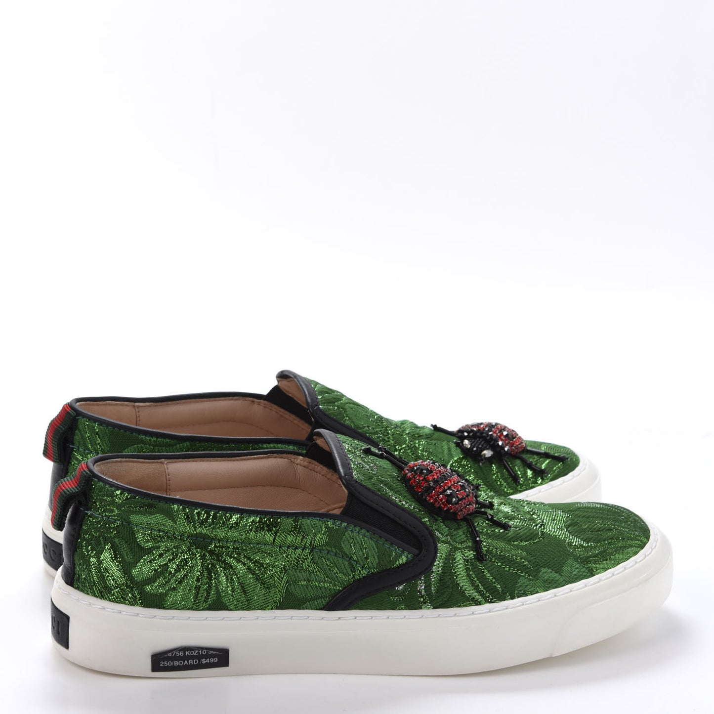 Brocade Ladybug Embroidered Slip On Sneakers 36.5