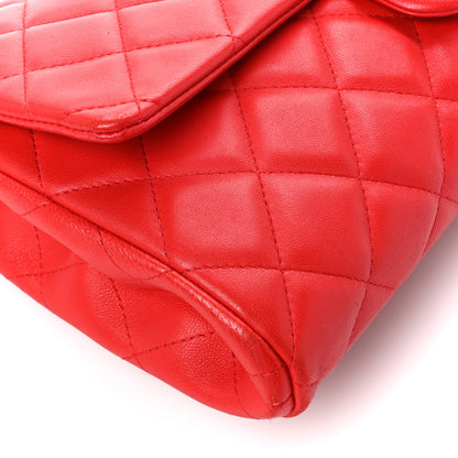 Chanel Lambskin Quilted Clutch With Chain Flap Red 10 of 11