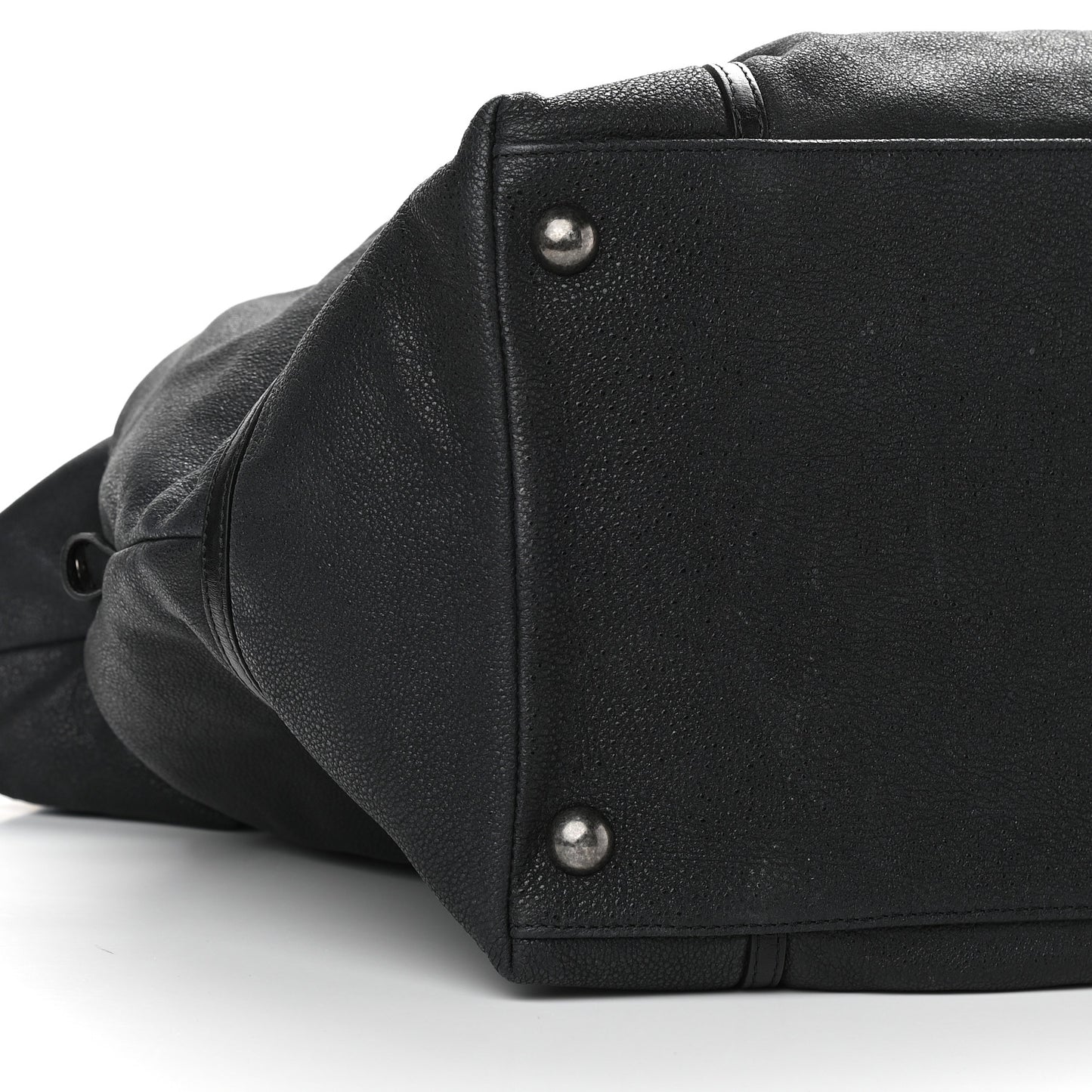 Washed Calfskin Tote Black