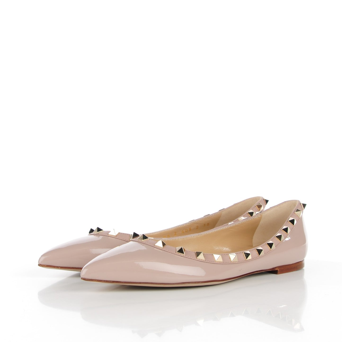 Patent Rockstud Ballerina Flats 38 Poudre