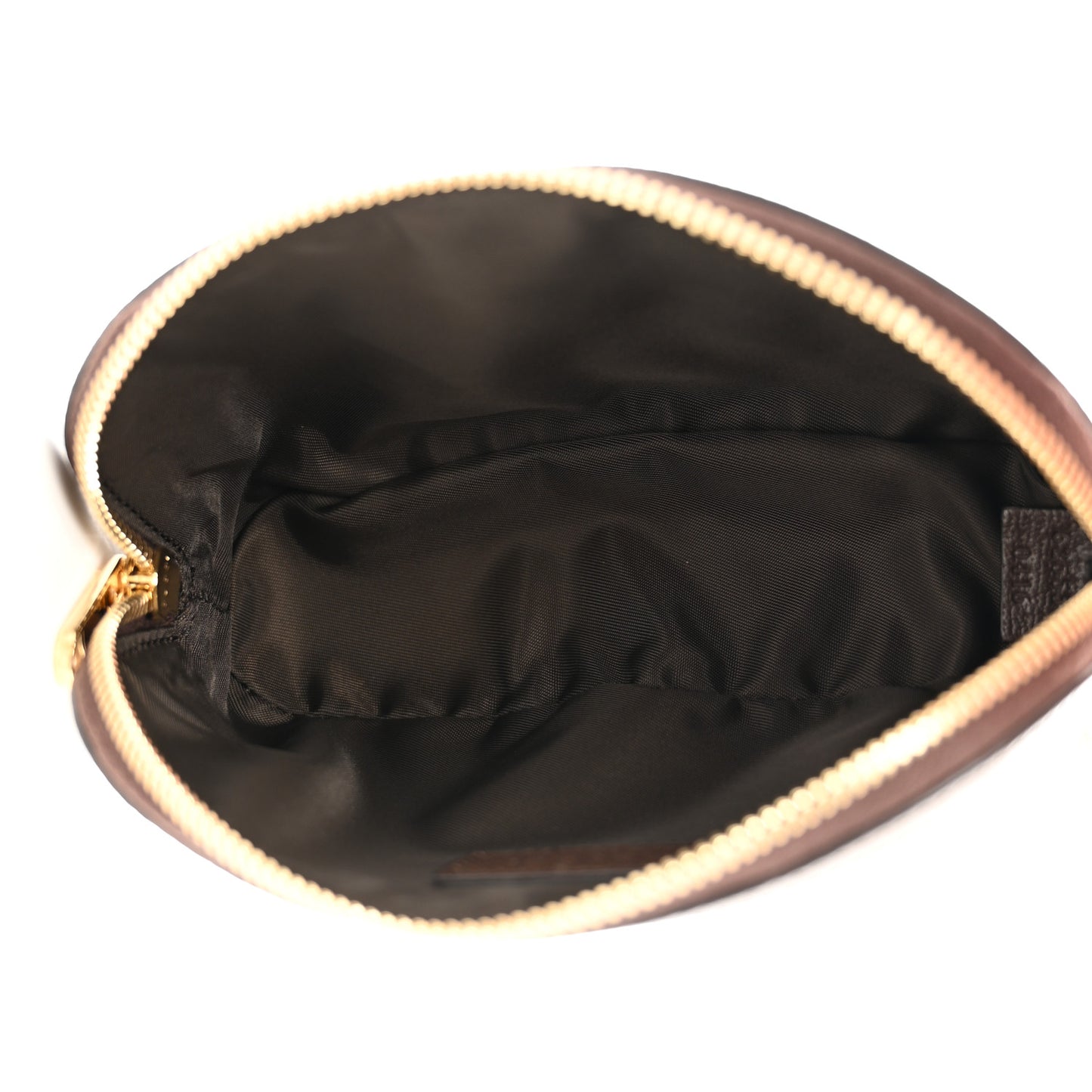 GG Supreme Monogram Textured Calfskin Web Medium Ophidia Cosmetic Case Beige Ebony New Acero