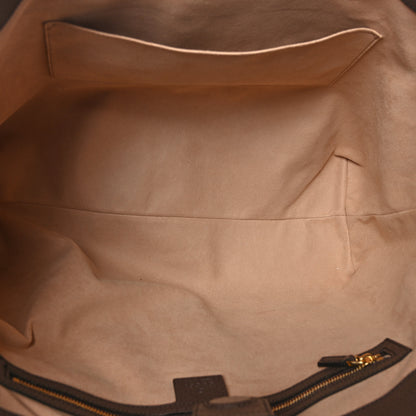 Gucci GG Supreme Monogram Textured Calfskin Web Medium Ophidia Shopping Tote Beige Ebony New Acero 5 of 9