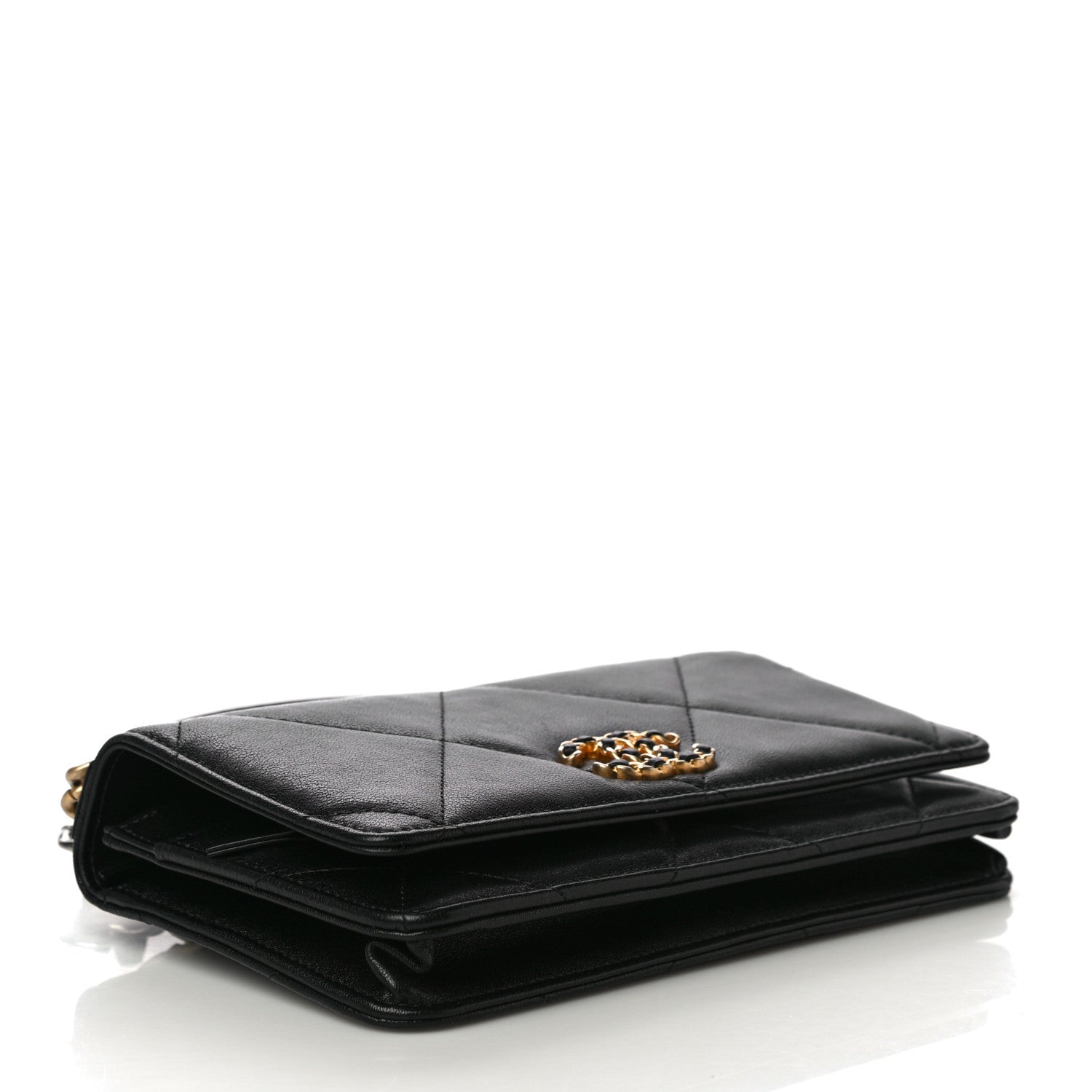 Chanel Lambskin Quilted Chanel 19 Wallet On Chain WOC Black 4 of 17