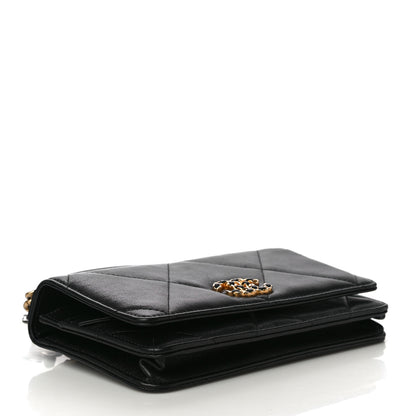 Chanel Lambskin Quilted Chanel 19 Wallet On Chain WOC Black 4 of 17