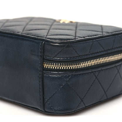 Chanel Lambskin Quilted Small Trendy CC Camera Case With Chain Navy 10 of 10