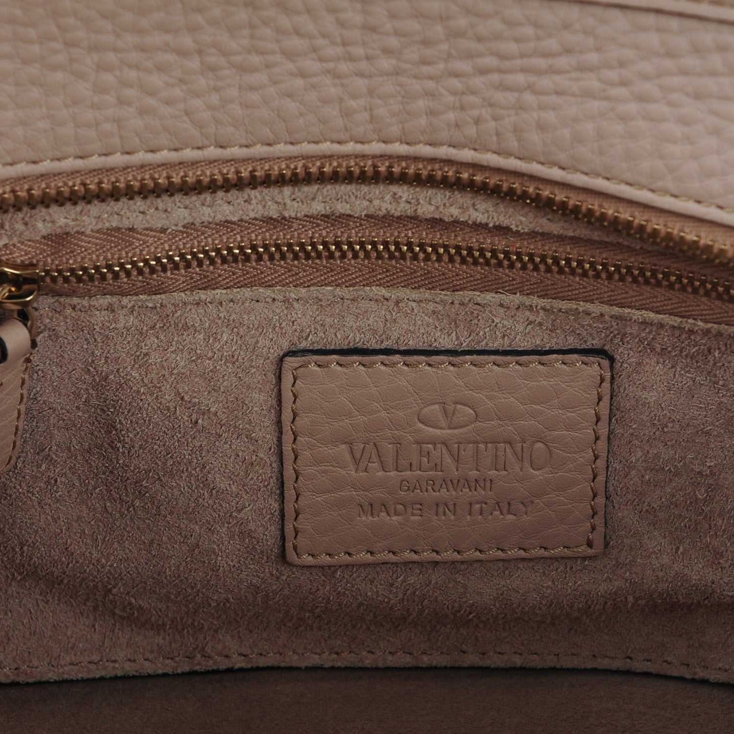 Valentino Garavani Grained Calfskin Small Rockstud Double Handle Tote Poudre 6 of 7
